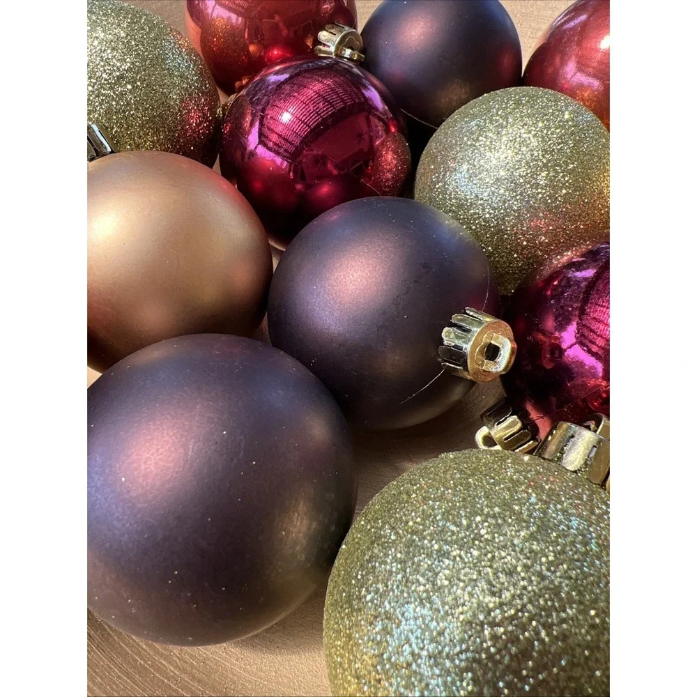 15 Thanksgiving Harvest Orange Brown Green Ball Hanging Ornament Fall Decor 2.5